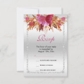Classy Diamond Glitter Waterverf Flowers Verjaarda RSVP Kaartje (Voorkant)