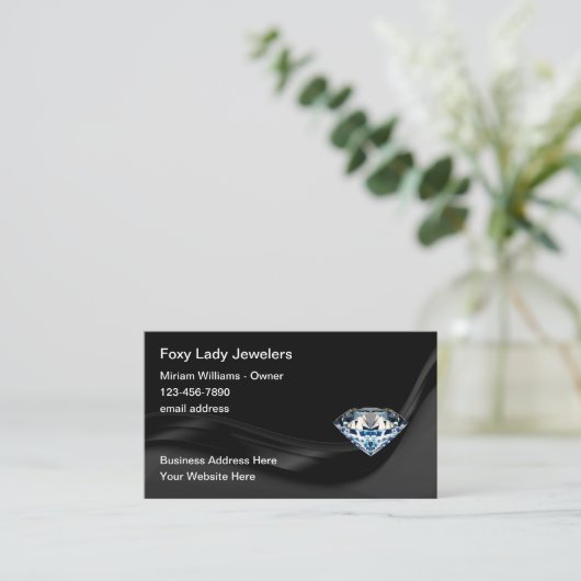 Classy Diamond Jeweler Visitekaartjes (Staand voorkant)