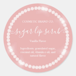 Classy Diamond Lijst Peachy Pink Lip Scrub Ronde Sticker