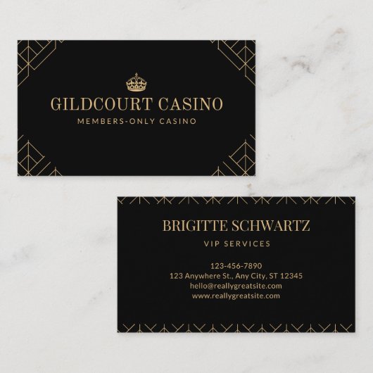 Classy Diamond Pattern Royal Casino Visitekaartje (Voorkant / Achterkant)