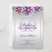 Classy Diamonds & Bloemen 60ste Verjaardag Kaart (Voorkant)