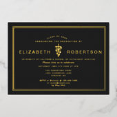 Classy Diploma Veterinary Graduation Party Folie Uitnodiging (Voorkant)