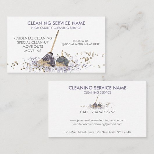 Classy Dirty Janitorial Cleaning Service Visitekaartje