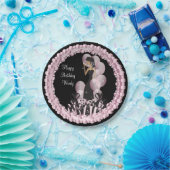 Classy Diva Girl's Party | Personaliseren | Roze Papieren Bordje (Feest)