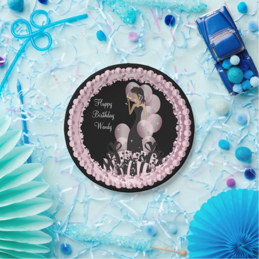 Classy Diva Girl's Party | Personaliseren | Roze Papieren Bordje (Feest)