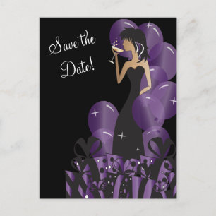Classy Diva Girl's Party Save the date Aankondigingskaart