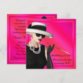 Classy Diva Hot Pink verjaardagsfeestje Kaart (Voorkant / Achterkant)