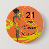Classy Diva Party Girl Ronde Button 7,6 Cm (Voorkant)