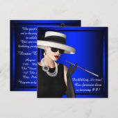 Classy Diva Royal Blue verjaardagsfeest Kaart (Voorkant / Achterkant)