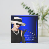 Classy Diva Royal Blue verjaardagsfeest Kaart (Staand voorkant)