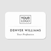 Classy divider aangepaste logo elegant white name naamplaatje (Voorkant)
