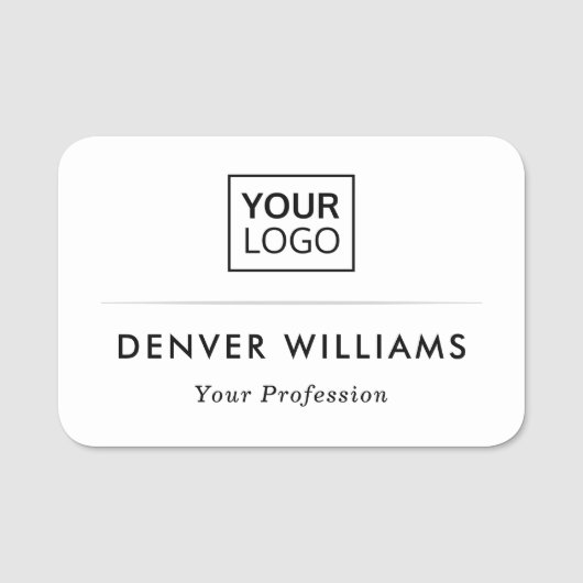 Classy divider aangepaste logo elegant white name  naamplaatje (Voorkant)