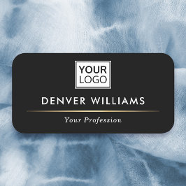 Classy divider logo elegant black name tag
