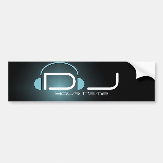 Classy DJ-Bumpersticker met hoofdtelefoon Bumpersticker (Voorkant)