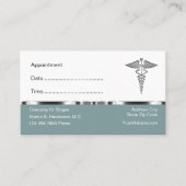 Classy Doctor Appointment Caduceus Visitekaartjes Afsprakenkaartje (Voorkant)