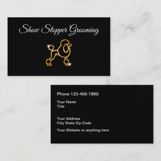 Classy Dog Grooming Gold Poedel Design Visitekaartje (Voorkant / Achterkant)