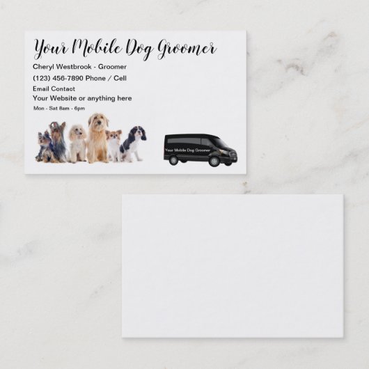 Classy Dog Grooming Mobile Service Visitekaartje (Voorkant / Achterkant)