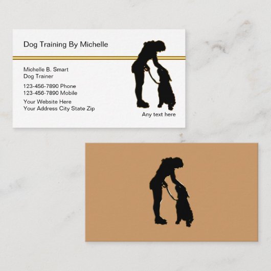 Classy Dog Trainer Visitekaartjes (Voorkant / Achterkant)