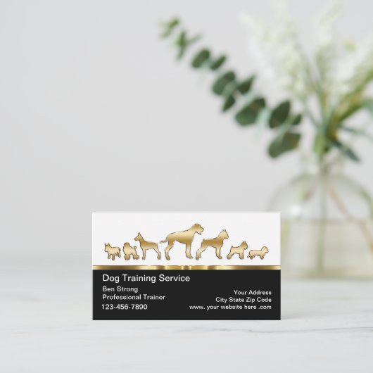 Classy Dog Trainer Visitekaartjes (Staand voorkant)