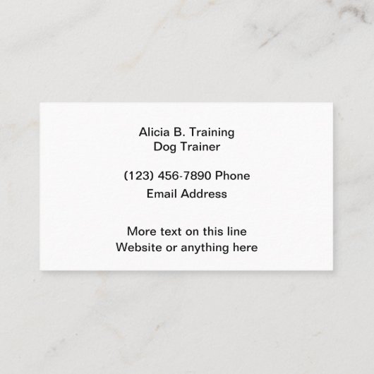 Classy Dog Training Classy of Trainer Visitekaartje (Achterkant)