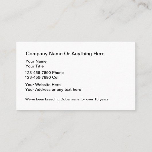 Classy Dog Training Visitekaartjes Sjabloon (Achterkant)