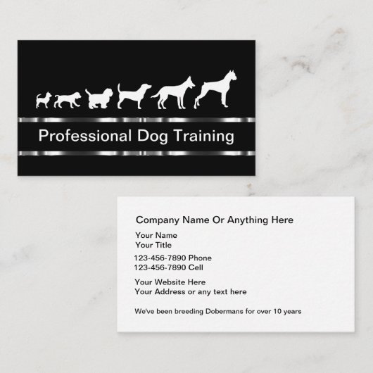 Classy Dog Training Visitekaartjes Sjabloon (Voorkant / Achterkant)