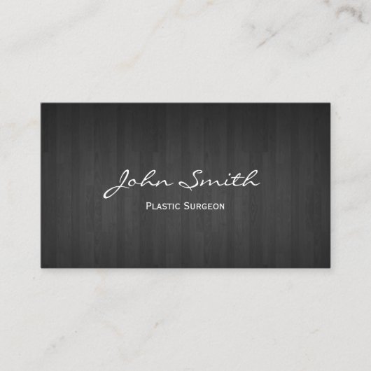 Classy Donker Hout Plastic Chirurg Visitekaartje (Voorkant)
