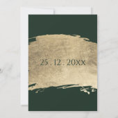 Classy donkergroen goud borstel streken chique bru kaart (Achterkant)
