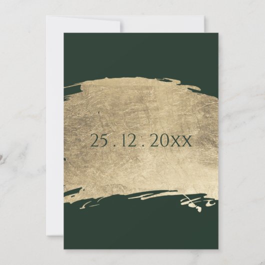 Classy donkergroen goud borstel streken chique bru kaart (Achterkant)