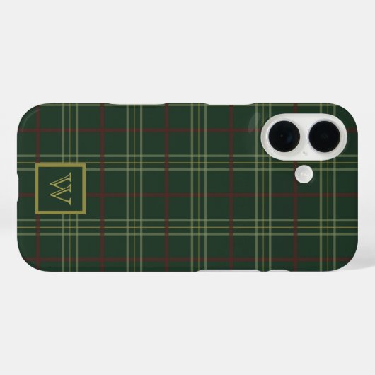 Classy donkergroen plaid Case-Mate iPhone case (Achterkant (horizontaal))