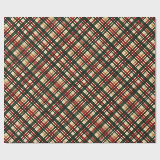 Classy donkergroene rode Waterverf geplakt kunstpa Cadeaupapier (Vlak)