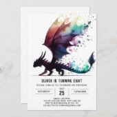 Classy Dragon Birthday bewerkbaar Kaart (Voorkant / Achterkant)