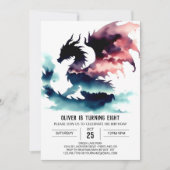 Classy Dragon Birthday Custom Kaart (Voorkant)