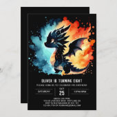 Classy Dragon Birthday  Kaart (Voorkant / Achterkant)