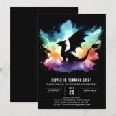 Classy Dragon Birthday Printable Kaart (Voorkant / Achterkant)