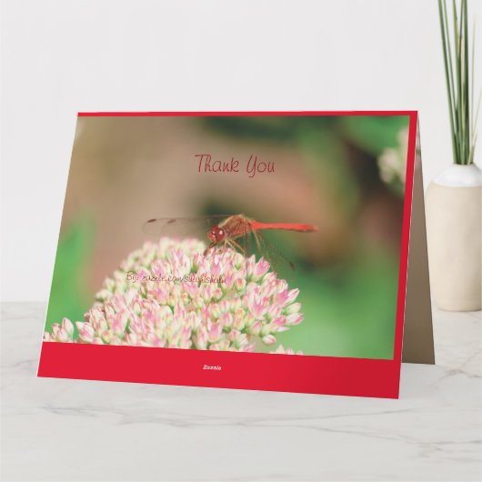 Classy Dragonfly Dank u Bedankkaart (Achterkant)