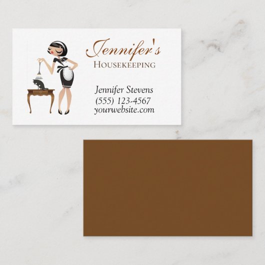 Classy Dusting Maid House Cleaning Service Visitekaartje (Voorkant / Achterkant)