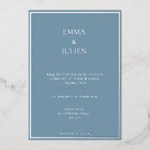 Classy Dusty Blue folie Invitation