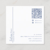 Classy Dusty Blue Hairdresser Visitekaartje (Achterkant)