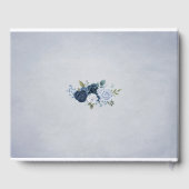 Classy Dusty Blue Waterverf Bloemen Gastenboek (Achterkant)