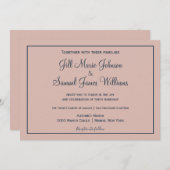 Classy Dusty Pink en Blue Kaart (Voorkant / Achterkant)