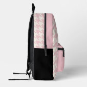 Classy Dusty Roos Blush Pink Houndstooth Pattern Bedrukte Rugzak (Links)