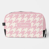 Classy Dusty Roos Blush Pink Houndstooth Pattern Toilettasje (Voorkant)