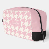 Classy Dusty Roos Blush Pink Houndstooth Pattern Toilettasje (Rechterhoek)