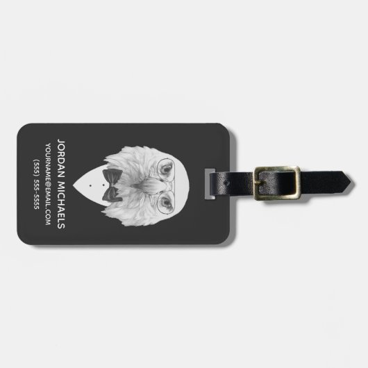 Classy Eagle Portrait | Jouw namen toevoegen Bagagelabel (Voorkant horizontaal)