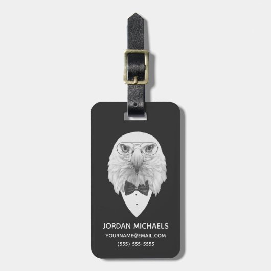Classy Eagle Portrait | Jouw namen toevoegen Bagagelabel (Voorkant verticaal)