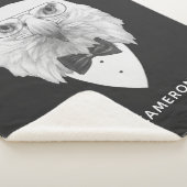 Classy Eagle Portrait | Jouw namen toevoegen Sherpa Deken (3/4)