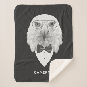 Classy Eagle Portrait Jouw namen toevoegen Sherpa Deken