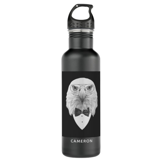 Classy Eagle Portrait | Jouw namen toevoegen Waterfles (Voorkant)