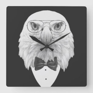 Classy Eagle Portrait Vierkante Klok